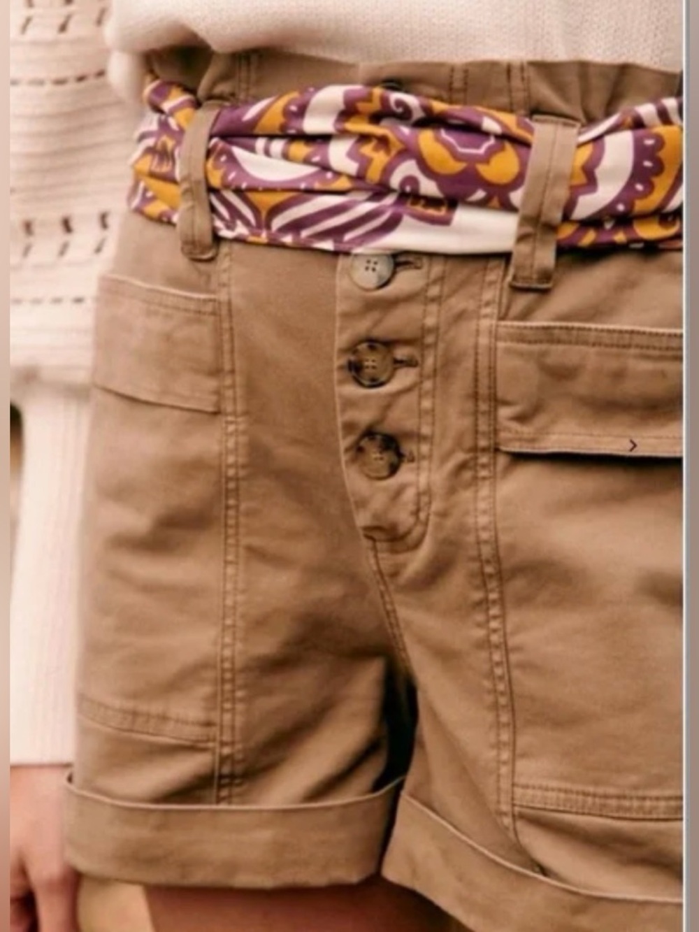 Sézane Ellis Shorts, dark taupe, FR 36